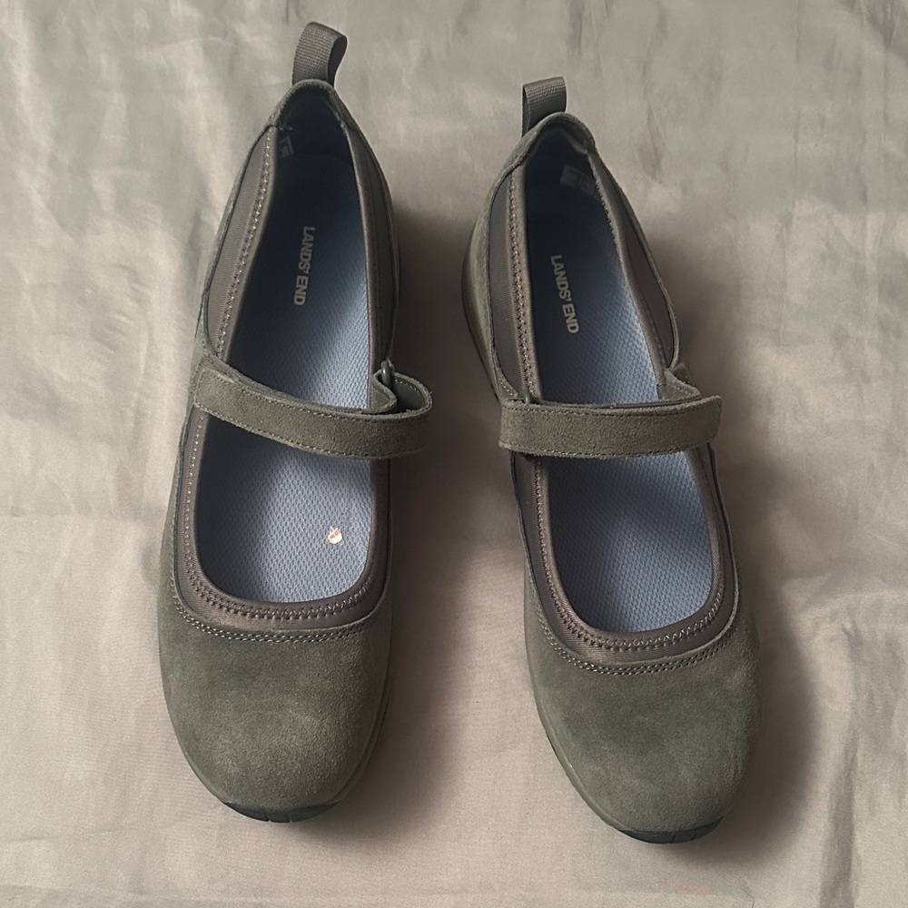 Lands' End Forest Green Mary Jane Flats